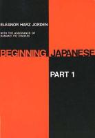 Beginning Japanese: Part 1