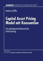 Capital Asset Pricing Model mit Konsumtion