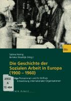 Die Geschichte der Sozialen Arbeit in Europa (1900¿1960)