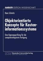 Objektorientierte Konzepte für Kosteninformationssysteme