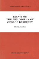 Essays on the Philosophy of George Berkeley