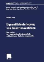 Eigenmittelunterlegung von Finanzinnovationen