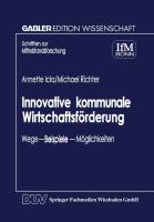 Innovative kommunale Wirtschaftsförderung