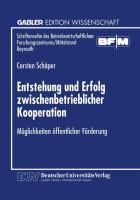 Entstehung und Erfolg zwischenbetrieblicher Kooperation