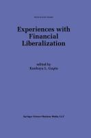 Experiences with Financial Liberalization