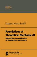 Foundations of Theoretical Mechanics II