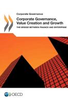 Corporate Governance Corporate Governance, Value Creation and Growth