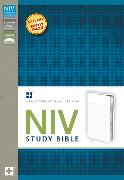 NIV Study Bible, Imitation Leather, White, Red Letter Edition