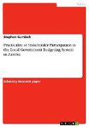 Practicality of Stakeholder Participation in the Local Government Budgeting System in Zambia