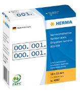 HERMA Nummernetiketten, 0 - 999 weiss-blau