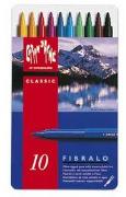 CARAN d'ACHE Fasermaler Fibralo® in Metallschachtel, 10 Farben