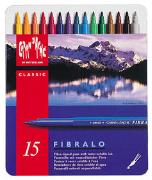 CARAN d'ACHE Fasermaler Fibralo® in Metallschachtel, 15 Farben