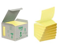 Post-it® Haftnotizen Z-Notes Recycling Tower, gelb, 6 Stück