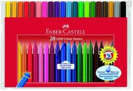 FABER-CASTELL Fasermaler Grip Colour, 20 Farben