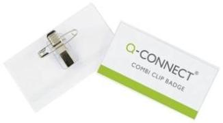 Q-CONNECT® Namensschilder mit Kombiklemme, 90 x 54 mm