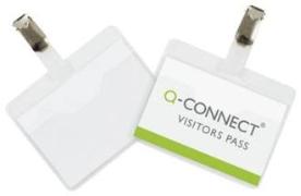 Q-CONNECT® Namensschilder mit Clip, 2/3 geschlossen, 90 x 60 mm