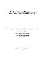 The Quality of Science and Engineering at the NNSA National Security Laboratories