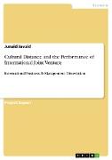Cultural Distance and the Performance of International Joint Venture