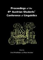 Proceedings of the 4th Austrian Students' Conference of Linguistics