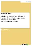 Evaluating the Practicality of Applying Crosby¿s 14-step Quality Improvement Programme in a Maltese Micro-Manufacturing Firm