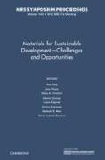 Materials for Sustainable Development - Challenges and Opportunities: Volume 1492