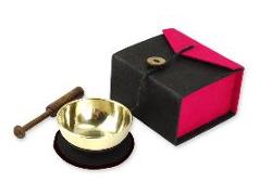 Mini-Klangschale in Box (schwarz / pink)