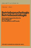 Betriebspsychologie/Betriebssoziologie