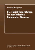 Die Subjektkonstitution im europäischen Roman der Moderne