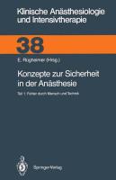 Konzepte zur Sicherheit in der Anästhesie