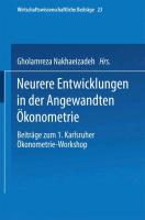 Neurere Entwicklungen in der Angewandten Ökonometrie