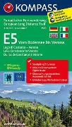 KOMPASS Wander-Tourenkarte Europäischer Fernwanderweg E5 Vom Bodensee bis Verona 1:50.000