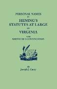 Personal Names in Hening's Statutes at Large of Virginia and Shepherd's Continuation