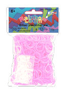 Rainbow Loom Silikonbänder Glitzer Pink