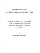 The Contribution of Early Travel Narratives to Historical Geography of Greece