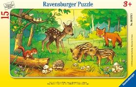 Ravensburger Kinderpuzzle - 06376 Tierkinder des Waldes - Rahmenpuzzle für Kinder ab 3 Jahren, mit 15 Teilen