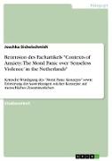 Rezension des Fachartikels "Contexts of Anxiety: The Moral Panic over ¿Senseless Violence¿ in the Netherlands"