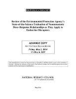 Review of the Environmental Protection Agency's State-Of-The-Science Evaluation of Nonmonotonic Dose-Response Relationships as They Apply to Endocrine