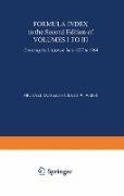 Formula Index to the Second Edition of Volume I to III