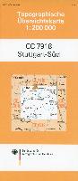 Topographische Übersichtskarte CC7918 Stuttgart-Süd 1 : 200 000