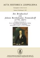 Der Briefwechsel von Johann Bartholomäus Trommsdorff (1770-1837)
