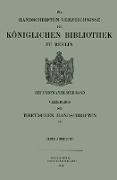 Verzeichnis der Tibetischen Handschriften der Königlichen Bibliothek zu Berlin
