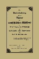 Eine Untersuchung über die Natur des menschlichen Wissens mit Berücksichtigung des Verhältnisses der Philosophie zum Empirismus