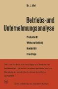 Betriebs- und Unternehmungsanalyse