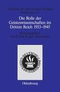 Die Rolle der Geisteswissenschaften im Dritten Reich 1933¿1945
