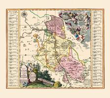 Historische Karte: Stifts Amt Wurzen mit den Ämtern Eilenburg und Düben 1753 (Plano)