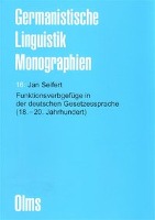 Funktionsverbgefüge in der deutschen Gesetzessprache (18.-20. Jahrhundert)