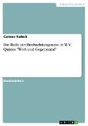 Die Rolle der Beobachtungssätze in W. V. Quines "Wort und Gegenstand"