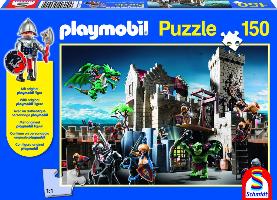 Playmobil: Kampf um den Königsschatz. Puzzle 150 Teile. mit Original Figur