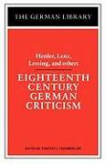 Eighteenth Century German Criticism