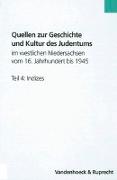 Quellen zur Geschichte und Kultur des Judentums im westlichen Niedersachsen vom 16. Jahrhundert bis 1945. Teil 4: Indizes